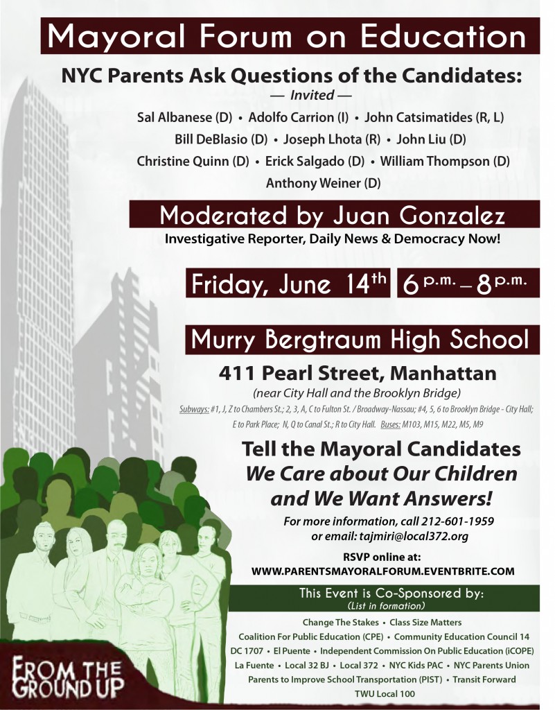 Mayoral Forum on Education @ Murry Bergtraum High School | New York | New York | United States