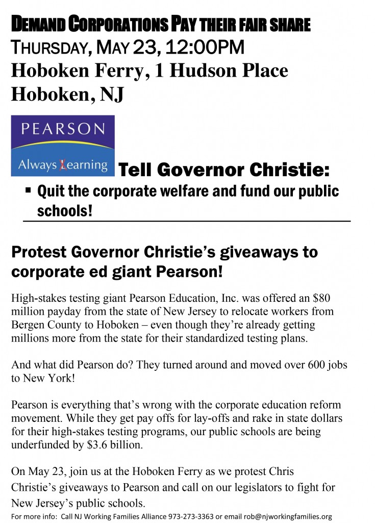 Anti-Pearson Rally @ Hoboken Ferry | Edgewater | New Jersey | United States